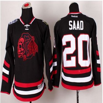 Youth Chicago Blackhawks #20 Brandon Saad Black(Red Skull) 2014 Stadium Series Stitched NHL Jersey