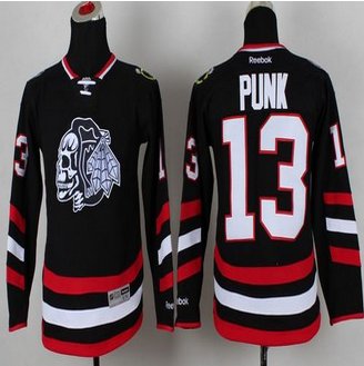 Youth Chicago Blackhawks #13 Punk Black(White Skull) 2014 Stadium Series Stitched NHL jersey