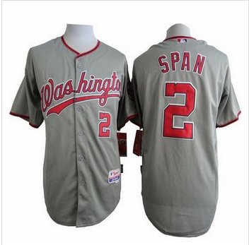 Washington Nationals #2 Denard Span Grey Cool Base Stitched Baseball Jersey