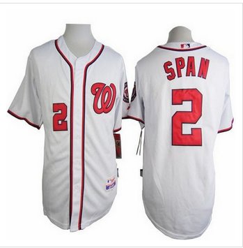 Washington Nationals #2 Denard Span White Cool Base Stitched Baseball Jersey