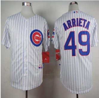 Chicago Cubs #49 Jake Arrieta White Home Cool Base Stitched Baseball Jersey