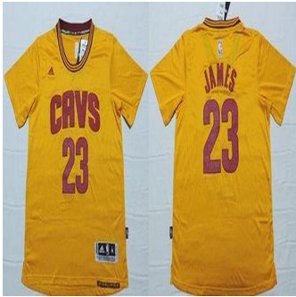 Cleveland Cavaliers #23 LeBron James Yellow Short Sleeve Stitched NBA Jersey