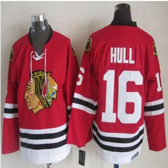 Chicago Blackhawks #16 Bobby Hull Red CCM Throwback Stitched NHL Jersey