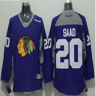 Chicago Blackhawks #20 Brandon Saad Purple Practice Stitched NHL Jersey