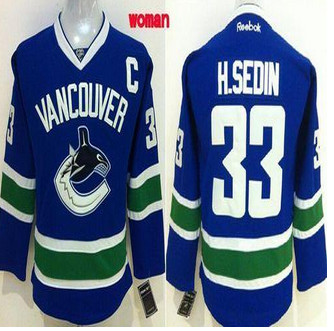 Women Vancouver Canucks #33 Henrik Sedin Blue Home Stitched NHL Jersey Women Vancouver Canucks #33 Henrik Sedin Blue Home Stitched NHL Jersey