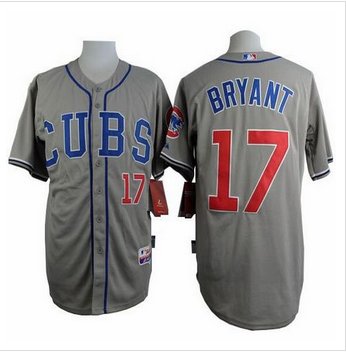 Chicago Cubs #17 Kris Bryant Grey Alternate Road Cool Base Stitched Baseball Jersey