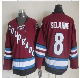 Colorado Avalanche #8 Teemu Selanne Red CCM Throwback Stitched NHL Jersey Colorado Avalanche #8 Teemu Selanne Red CCM Throwback Stitched NHL Jersey