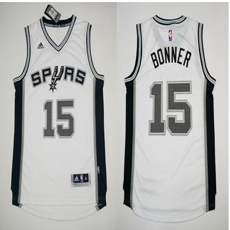 Revolution 30 San Antonio Spurs #15 Matt Bonner White Stitched NBA Jersey