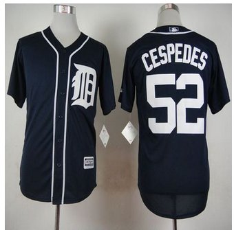 Detroit Tigers #52 Yoenis Cespedes Navy Blue Cool Base Stitched Baseball Jersey