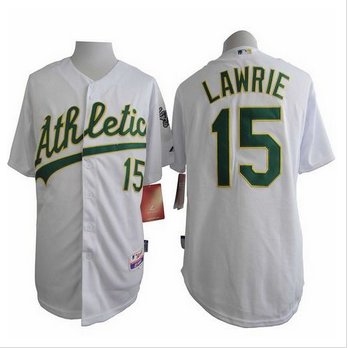 Oakland Athletics #15 Brett Lawrie White Cool Base Stitched Baseball Jersey