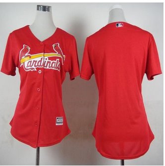Women St. Louis Cardinals Blank Red Fashion Stitched Baseball Jersey