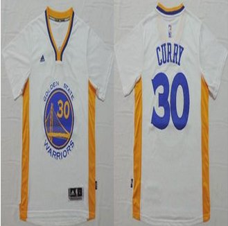 Golden State Warrlors #30 Stephen Curry White Short Sleeve Stitched NBA Jersey