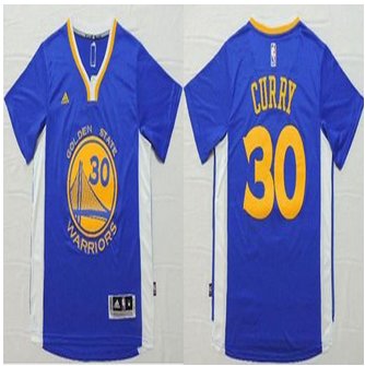 Golden State Warrlors #30 Stephen Curry Blue Short Sleeve Stitched NBA Jersey