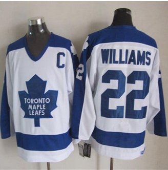 Toronto Maple Leafs #22 Tiger Williams White Blue CCM Throwback Stitched NHL jersey Toronto Maple Leafs #22 Tiger Williams White Blue CCM Throwback Stitched NHL jersey