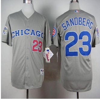 Chicago Cubs #23 Ryne Sandberg Grey 1990 Turn Back The Clock Stitched Baseball jersey