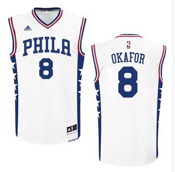 Philadelphia 76ers #8 Jahlil Okafor White Stitched NBA Jersey