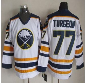 Buffalo Sabres #77 Pierre Turgeon White CCM Throwback Stitched NHL Jersey Buffalo Sabres #77 Pierre Turgeon White CCM Throwback Stitched NHL Jersey