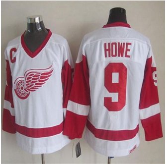 Detroit Red Wings #9 Gordie Howe White CCM Throwback Stitched NHL Jersey Detroit Red Wings #9 Gordie Howe White CCM Throwback Stitched NHL Jersey