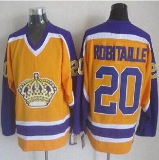Los Angeles Kings #20 Luc Robitaille Yellow CCM Throwback Stitched NHL Jersey Los Angeles Kings #20 Luc Robitaille Yellow CCM Throwback Stitched NHL Jersey