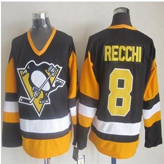 Pittsburgh Penguins #8 Mark Recchi Black CCM Throwback Stitched NHL Jersey Pittsburgh Penguins #8 Mark Recchi Black CCM Throwback Stitched NHL Jersey
