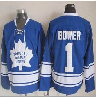 Toronto Maple Leafs #1 Johnny Bower Blue CCM Throwback Stitched NHL Jersey Toronto Maple Leafs #1 Johnny Bower Blue CCM Throwback Stitched NHL Jersey