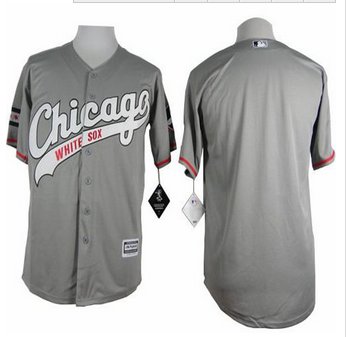 Chicago White Sox Blank New Grey Cool Base Stitched Baseball Jersey