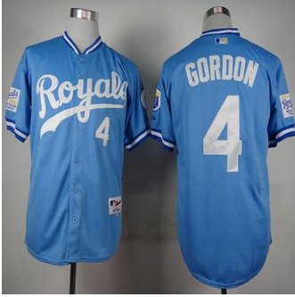 Kansas City Royals #4 Alex Gordon Light Blue 1985 Turn Back The Clock Stitched Baseball jersey Kansas City Royals #4 Alex Gordon Light Blue 1985 Turn Back The Clock Stitched Baseball jersey