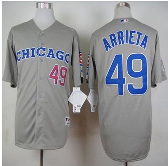 Chicago Cubs #49 Jake Arrieta Grey 1990 Turn Back The Clock Stitched Baseball Jersey
