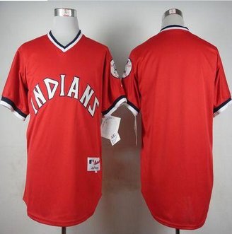 Cleveland Indians Blank Red 1974 Turn Back The Clock Stitched Baseball Jersey