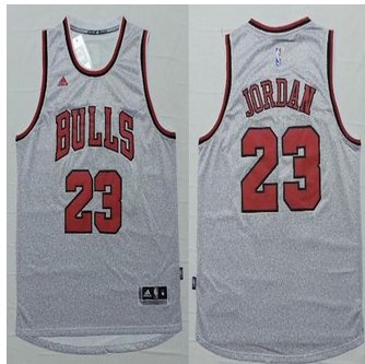 Revolution 30 Chicago Bulls #23 Michael Jordan Grey Stitched NBA Jersey