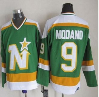 Dallas Stars #9 Mike Modano Stitched Green CCM Throwback NHL Jersey