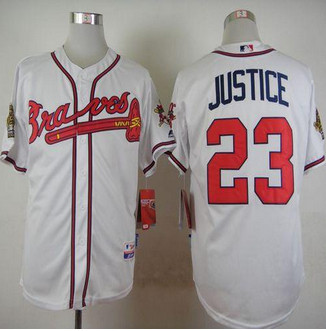 Atlanta Braves #23 David Justice White Cool Base Stitched Baseball Jersey