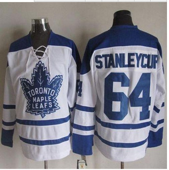 Toronto Maple Leafs #64 Stanley Cup White CCM Throwback Third Stitched NHL Jersey