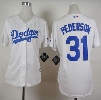Women Los Angeles Dodgers #31 Joc Pederson White Home Stitched Baseball Jersey