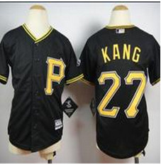 Youth Pittsburgh Pirates #27Jung-Ho Kang Black Cool Base Stitched Baseball Jersey