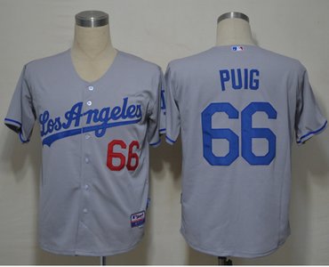 Los Angeles Dodgers #66 Yasiel Puig Grey New Cool Base Stitched Baseball Jersey
