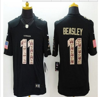 New Dallas Cowboys #11 Cole Beasley Black Women's Stitched NFL Limited Salute to Service Jersey