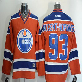 Edmonton Oilers #93 Nugent-Hopkins Orange Stitched NHL Jersey Edmonton Oilers #93 Nugent-Hopkins Orange Stitched NHL Jersey