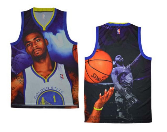 Golden State Warriors# 1 hand ball flash version of the jersey（ Moments  version）