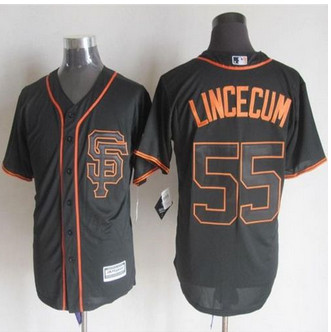 San Francisco Giants #55 Tim Lincecum Black Alternate New Cool Base Stitched Baseball Jersey San Francisco Giants #55 Tim Lincecum Black Alternate New Cool Base Stitched Baseball Jersey