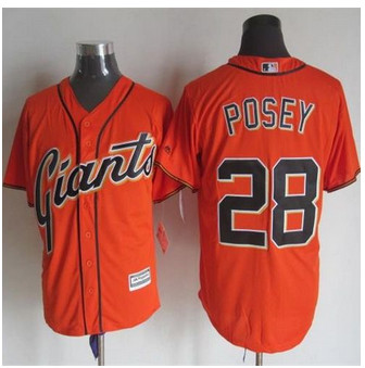 San Francisco Giants #28 Buster Posey Orange Alternate New Cool Base Stitched Baseball Jersey San Francisco Giants #28 Buster Posey Orange Alternate New Cool Base Stitched Baseball Jersey