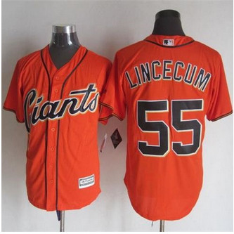 San Francisco Giants #55 Tim Lincecum Orange Alternate New Cool Base Stitched Baseball Jersey San Francisco Giants #55 Tim Lincecum Orange Alternate New Cool Base Stitched Baseball Jersey