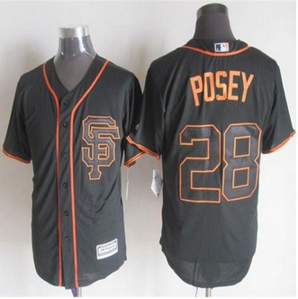 San Francisco Giants #28 Buster Posey Black Alternate New Cool Base Stitched Baseball Jersey