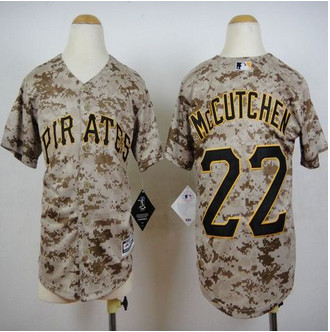 Youth Pittsburgh Pirates #22 Andrew McCutchen Camo Cool Base Stitched Baseball Jersey