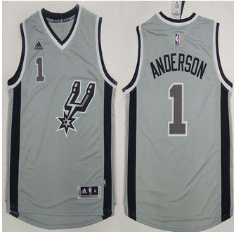 San Antonio Spurs #1 Kyle Anderson Grey Alternate Stitched NBA Jersey
