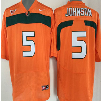 Miami Hurricanes Jersey NCAA jerseys #5 Johnson Orange jersey