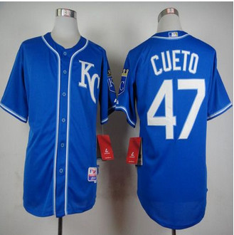 Kansas City Royals #47 Johnny Cueto Light Blue Alternate 2 Cool Base Stitched Baseball Jersey