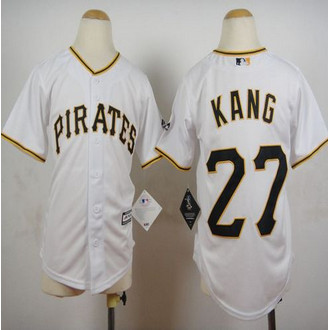Youth Pittsburgh Pirates #27 Jung-ho Kang White Cool Base Stitched Baseball Jersey