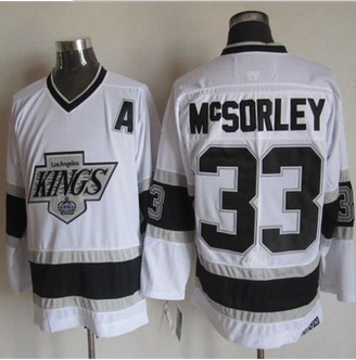 Los Angeles Kings #33 Marty Mcsorley White CCM Throwback Stitched NHL Jersey
