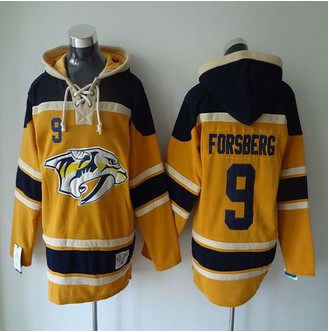 Nashville Predators #9 Filip Forsberg Yellow Sawyer Hooded Sweatshirt Stitched NHL Jersey Nashville Predators #9 Filip Forsberg Yellow Sawyer Hooded Sweatshirt Stitched NHL Jersey